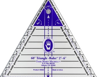 Ruler/Template - 60 Degree Triangle Ruler, Small by Marti Michell MIM8962 Acrylic Template