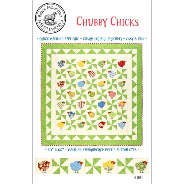 Pattern "Chubby Chicks" Applique Quilt by Black Mountain Needleworks (801) Paper Pattern