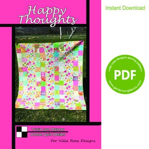 Pattern &quot;Happy Thoughts&quot; PDF Quilt Pattern OQ075 by Villa Rosa Designs - Instant Download