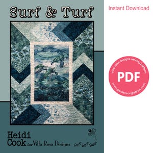 Pattern &quot;Surf & Turf&quot; PDF Panel Quilt Pattern by Villa Rosa Designs - Instant Download