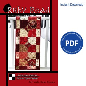 Pattern "Ruby Road" PDF Table Runner Pattern OQ056 by Villa Rosa Designs - Instant Download