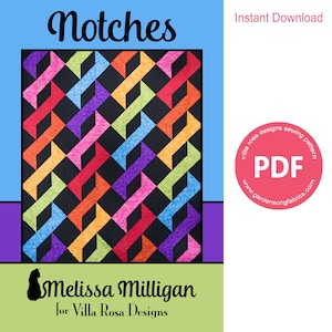 Pattern &quot;Notches&quot; PDF Quilt Pattern MM039 by Villa Rosa Designs - Instant Download