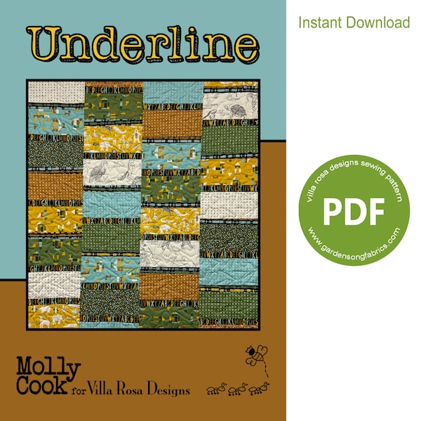 Baby Quilt Pattern "Underline" PDF Pattern by Villa Rosa Designs - Instant Download