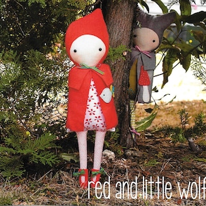 Pattern ''Red and Little Wolf'' Doll, Fabric Soft Sculpture Sewing Pattern by May Blossom MB052