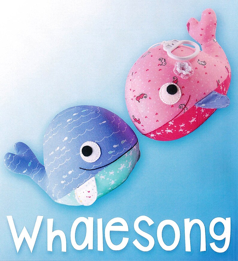 Pattern ''Whalesong'' Soft Sculpture, Stuffed Toy, Softie, Cloth Toy Sewing Pattern by Melly & Me MM141 image 1
