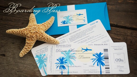 Boarding Pass Destination Wedding Invitation Etsy