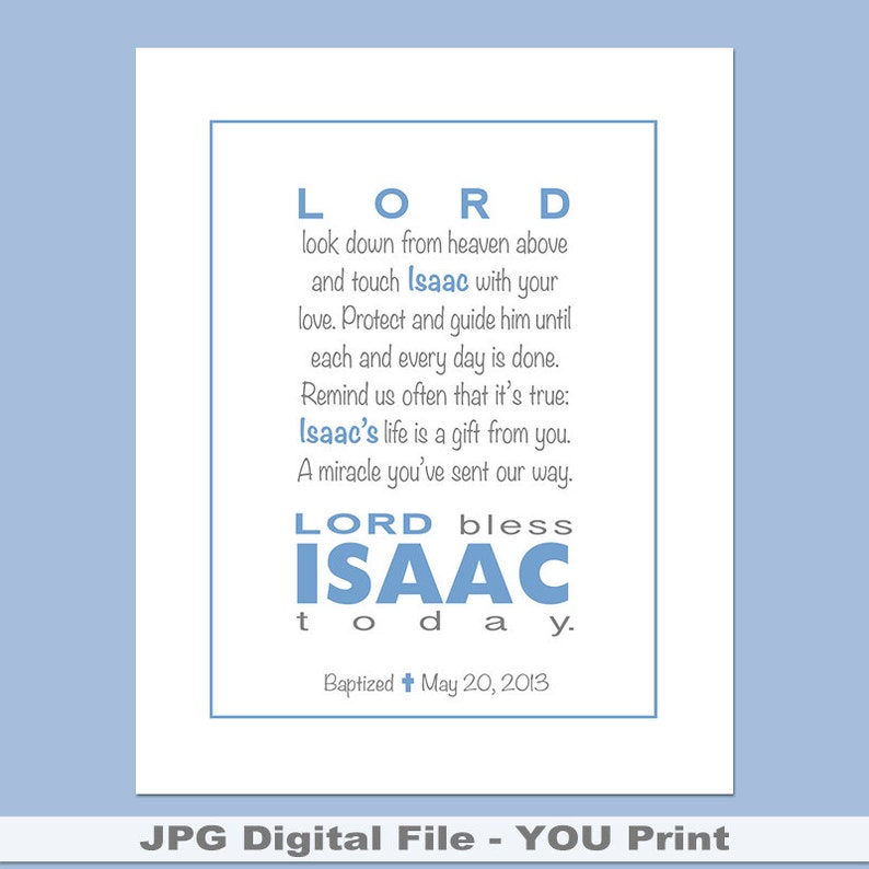 Kids Personalized Printable Prayer Wall Art With Child S Etsy