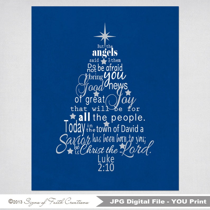 Luke 2 Bible Verse Christmas Tree Subway Art INSTANT  Etsy