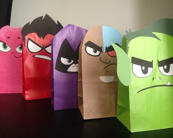 Teen Titans Printables for Gift Sacks (Color)