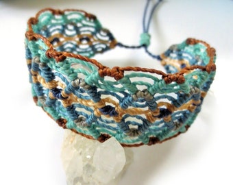 Bracelet Macramé Rouge Et Jaune Ajustable - Fil Ciré Résistant à L'eau - Fait Main En France - Unisexe - 3