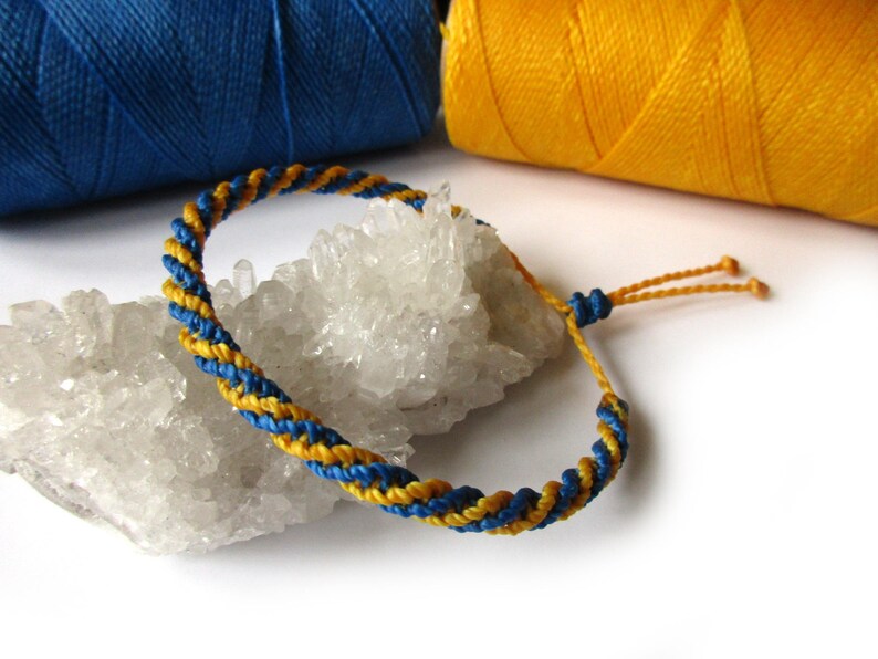 Blue & Yellow Friendship Bracelet/Bohemian/Wristband Etsy