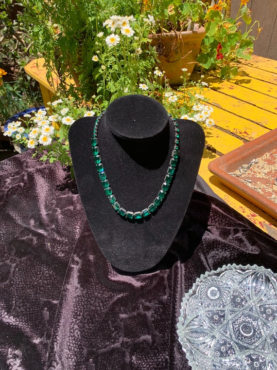 Weiss Emerald Austrian Crystal Necklace