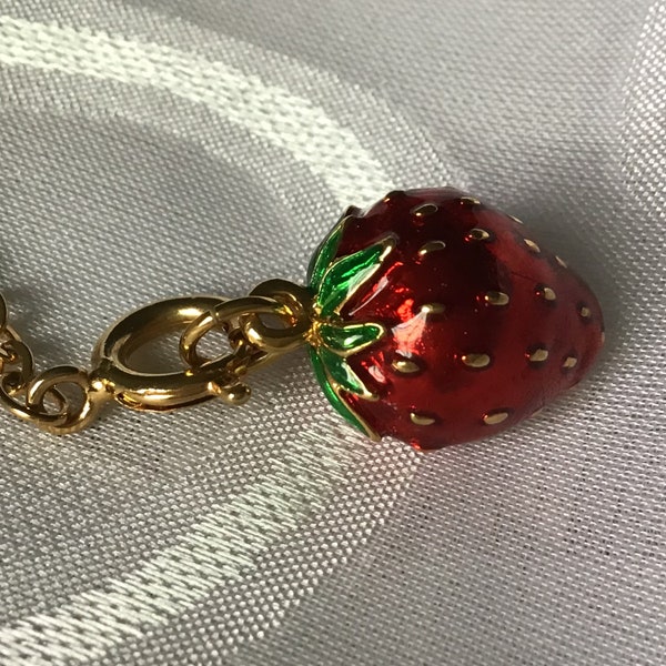 Joan Rivers Strawberry Gold Tone Necklace Charm,