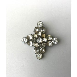 Vintage Star Rhinestone Brooch or Cross Pin