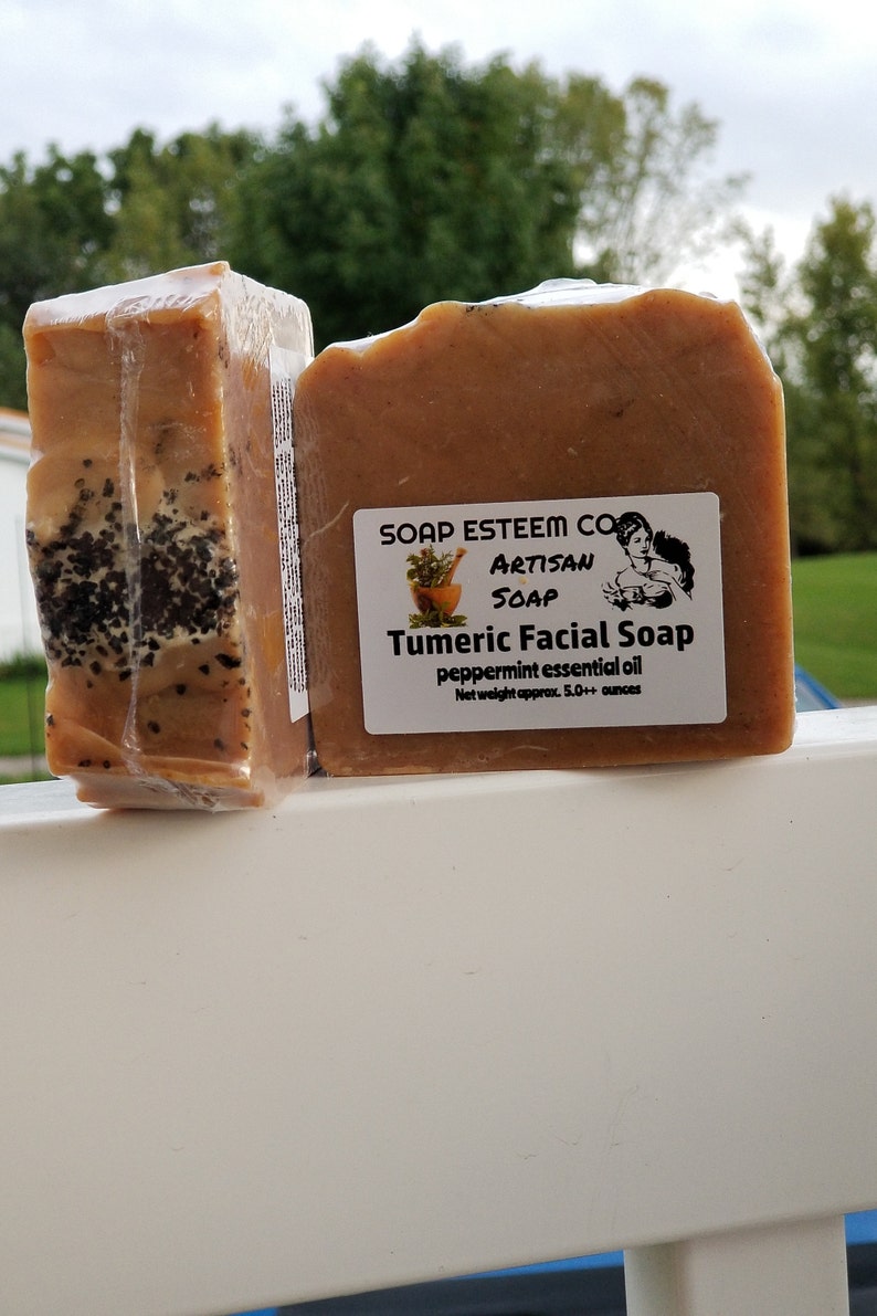 Turmeric Facial Bar Soap Organic Soap with Peppermint Etsy