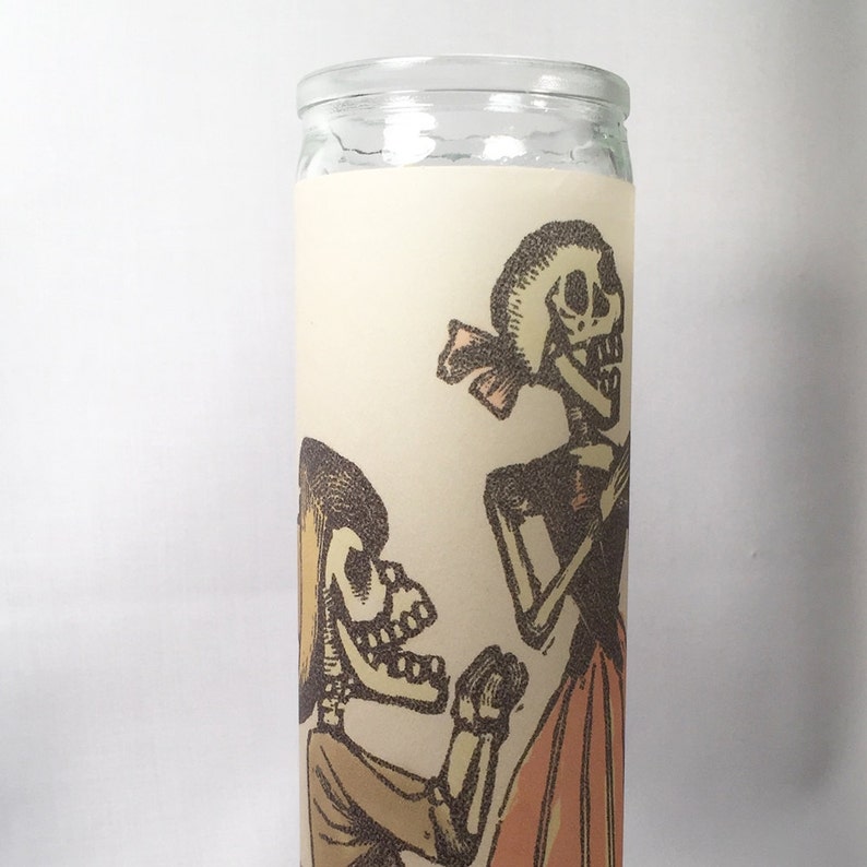 Posada Calavera Couples Glass Prayer Votive Candles Mexican Etsy