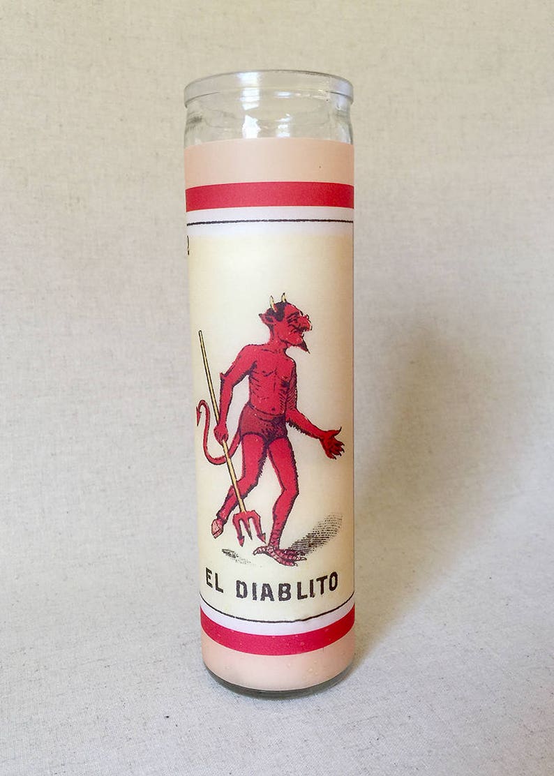 Mexican Loteria Glass Prayer Candles Mexican folk art design Etsy