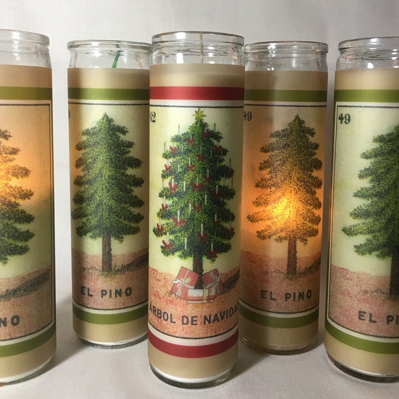 Mexican Loteria Glass Prayer Candles Mexican Folk Art Design Etsy