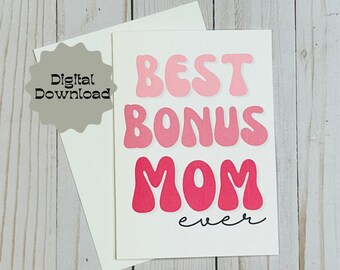 Tarjeta para madrastra, tarjeta de cumpleaños, felicitación del Día de la Madre