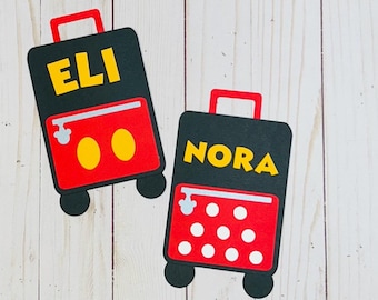 Custom Disney Luggage Gift Card Holder, Personalized Birthday Gift Tag