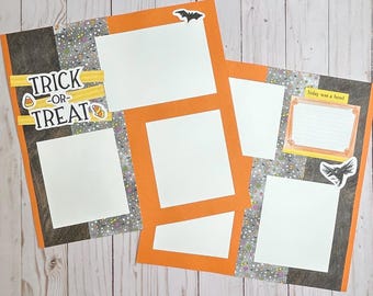 Premade Halloween Scrapbook Layout, Spooky Scrapbook Page. 12 X 12 ...