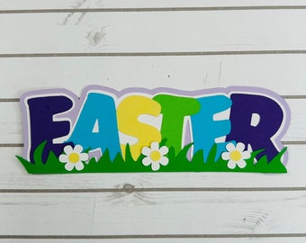 Handmade Die Cut Easter Title, Paper Pieced Embellishments for Scrapbooking, Cardmaking and Papercrafts, Easter Scrapbook Title