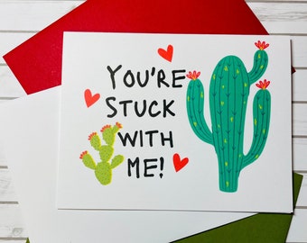 Funny Cactus Greeting Card: Snarky Anniversary Card