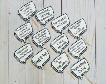 Parks and Rec Cupcake Toppers: TV Quotes Party Decorations