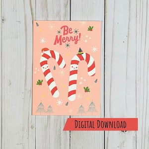 Biglietto di Natale stampabile, biglietto di auguri di buon Natale, biglietto di auguri, biglietto di Natale digitale, biglietto di auguri di Natale stampabile