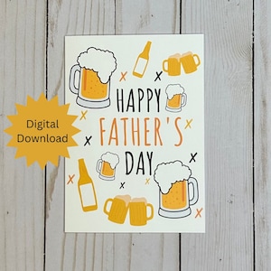 Vatertagskarte, Bier-Liebhaber-Karte zum Vatertag, Dad-Karte, Bierkarte, Bier-Spaß-Karte, Karte für Ihn, Bonus-Umschlagvorlage