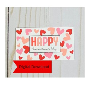 Printable Valentine Gift Tag, Happy Valentines Day Gift Tag, Gift Tags with Hearts, Gift Packaging, Valentines Tag, Valentines Day Labels