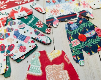 Ugly Sweater Die Cuts, Ugly Sweater Party Theme, Cardmaking, Scrapbooking, Classroom Art Projects, Vintage Ugly Sweater Party Table Scatter