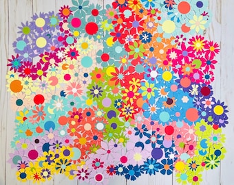 Assorted Paper Flower Die Cuts: Scrapbooking Embellishments