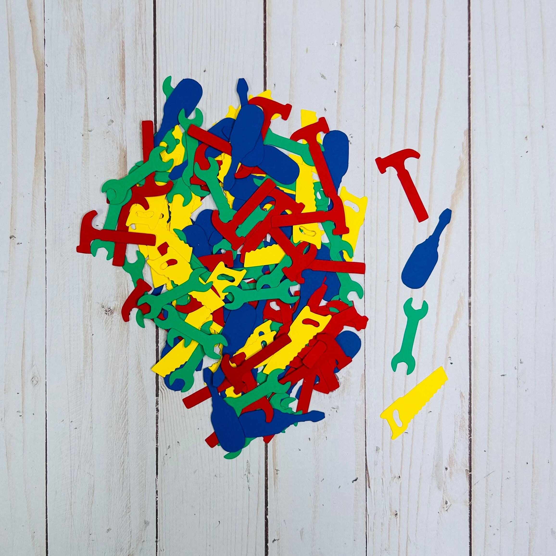 Tool Confetti Birthday Confetti Construction Party Theme Work Tools Hammer Saw Screwdriver Wrench Theme Toddler Birthday