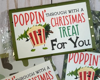 Envoltorio de palomitas de maíz navideñas, funda de cartulina navideña, recuerdos para fiestas de aula