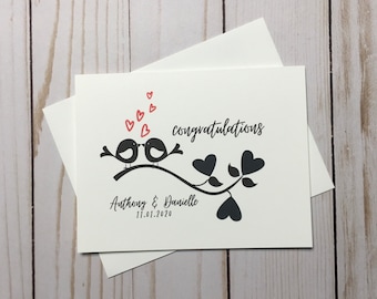 Personalized Wedding Card, Custom Wedding Card, Newlywed Gift, Congratulations Wedding Card, Couple Cards, Love Birds, Wedding