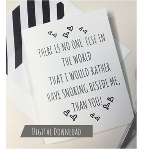 Carte d'anniversaire drôle, carte de ronflement pour mari, pour femme, carte de Saint-Valentin humoristique, carte de ronflement drôle pour carte d'anniversaire