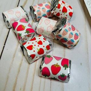 Strawberry Candy Wrapper Stickers: Berry Sweet Party Favors (32 pc)