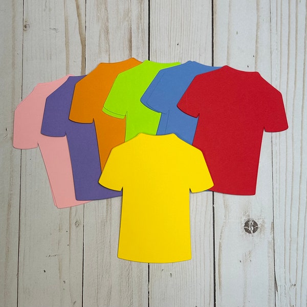 T-Shirt Die Cuts, Set of 25, Shirt Paper Shapes, Paper T-Shirts, Bulletin Board Classroom, School Die Cuts, Custom T-Shirt Gift Tags