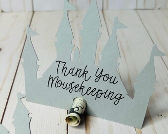 Disney Castle Mousekeeping Tip Holder Cards, Set of 6