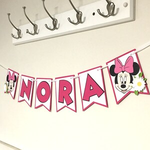 Minnie Mouse Inspired Birthday Banner, Personalized Disney Banner, Custom Birthday Banner, Party Banner, Custom Name Disney Party Banner