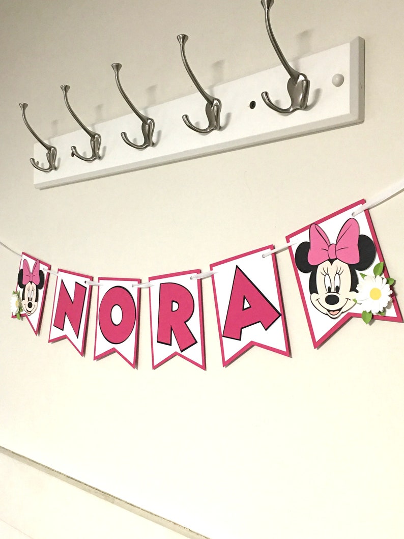 Minnie Mouse Inspired Birthday Banner, Personalized Disney Banner, Custom Birthday Banner, Party Banner, Custom Name Disney Party Banner