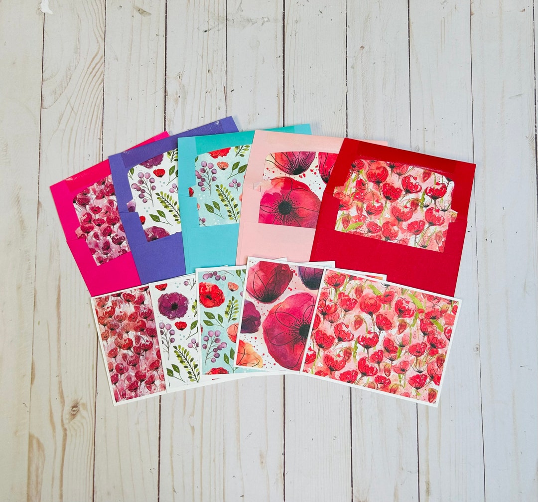 Handmade Note Card Set, Blank Note Cards, Stationery Set, Blank