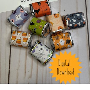 Halloween Nugget Wrappers: Chocolate Candy Stickers (Digital Download)