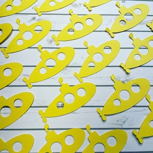 Yellow Submarine Confetti, Yellow Submarine Die Cuts, Yellow Submarine Table Scatter, Yellow Submarine Birthday, Yellow Submarine Party