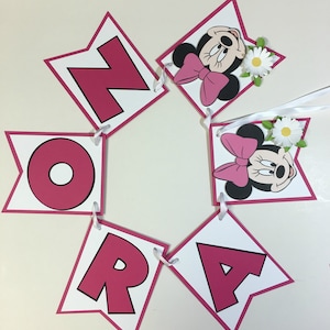 Minnie Mouse Inspired Birthday Banner, Personalized Disney Banner, Custom Birthday Banner, Party Banner, Custom Name Disney Party Banner