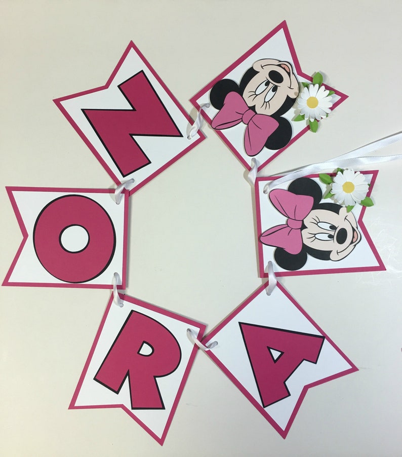 Minnie Mouse Inspired Birthday Banner, Personalized Disney Banner, Custom Birthday Banner, Party Banner, Custom Name Disney Party Banner