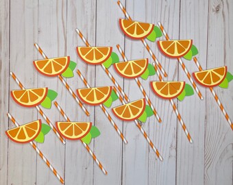 Orange Slice Paper Straws: Summer Party Decorations