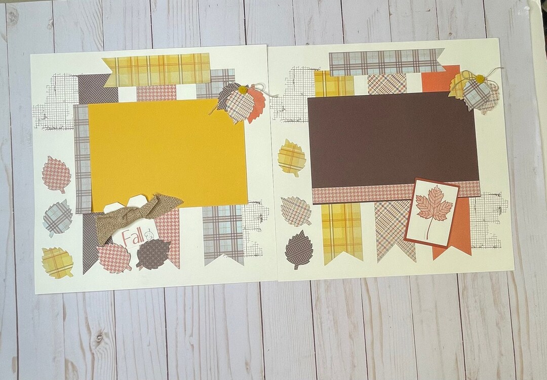 Fall Page Layout Premade Scrapbook Layout, Autumn Scrapbook, Scrapbook Premade Pages 12 ...