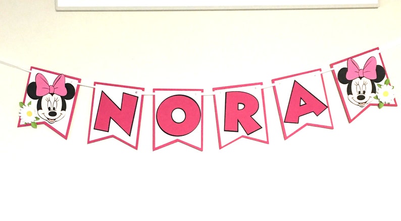 Minnie Mouse Inspired Birthday Banner, Personalized Disney Banner, Custom Birthday Banner, Party Banner, Custom Name Disney Party Banner